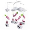 Musical Mobile With White Rabbits, Crib Mobile, Baby Gift Musical Mobile