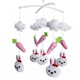 Musical Mobile With White Rabbits, Crib Mobile, Baby Gift Musical Mobile