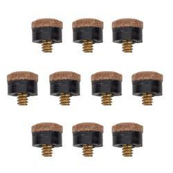 10 12mm Hard Leather Screw-on Pool Cue Tips