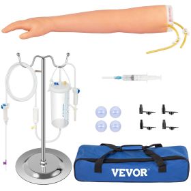 VEVOR 12 PCS Phlebotomy Practice Kit, IV Venipuncture Intravenous Training, High Simulation IV Practice Arm Kit with Carrying Bag