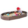 VEVOR Sandbox with Cover, 72 x 41.5 x 9.1 in Oval Sand Box, HDPE Sand Pit with 4 Corner Seating and Bottom Liner, Kids Sandbox for Outdoor Backyard