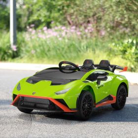 12V Battery Powered Ride On Car for Kids, Remote Control Toy Vehicle with Music Player, LED Light, 2 Driving Modes