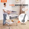 VEVOR Baby Changing Table, Folding Diaper Changing Station with Lockable Wheels, Portable Changing Table 3-level Adjustable Heights
