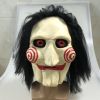 Halloween Party Costume Latex Horror Saw Mask Movie Horror The Puppet Jigsaw Full Head Mask Fancy Dress Party Accessories