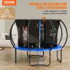 VEVOR 10FT Trampoline, 330 lbs Trampoline with Enclosure Net, Ladder, and Curved Pole, Heavy Duty Trampoline with Jumping Mat and Spring Cover Padding