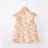 Beige Flora Baby's Inner Waterproof Apron Eating Smock Girl's Princess Smock Sleeveless Bib