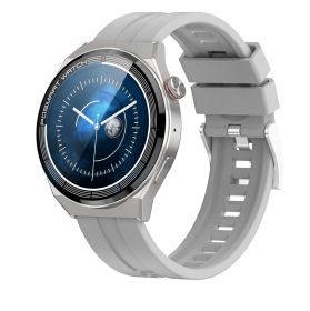 Smart sports watch Huaqiang North top equipped with Porsche men's waterproof large screen 1.45 Bluetooth (colour: Silver gray+gray silicon)