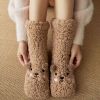 Cartoon Floor Winter Thick Polyester Fleece Fluffy Microfiber Women Fuzzy Socks Funny Fuzzy Dog Slipper Socks For Women Cute Fluffy Thick Warm Winter