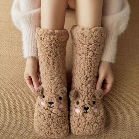 Cartoon Floor Winter Thick Polyester Fleece Fluffy Microfiber Women Fuzzy Socks Funny Fuzzy Dog Slipper Socks For Women Cute Fluffy Thick Warm Winter (Num: 2Pair)