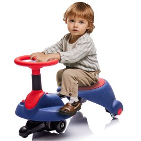 6V Kids Ride On Electric Wiggle Car,flashing wheels,Shock absorbing PU wheel,Retractable,steering wheel rotates 360°,Two-speed adjustment,Bluetooth (Color: as Pic)