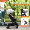 VEVOR Standard Baby Infant Stroller, Toddler Stroller with 95°-150° Adjustable Backrest & & 0/90°Adjustable Footrest & One-click Folding